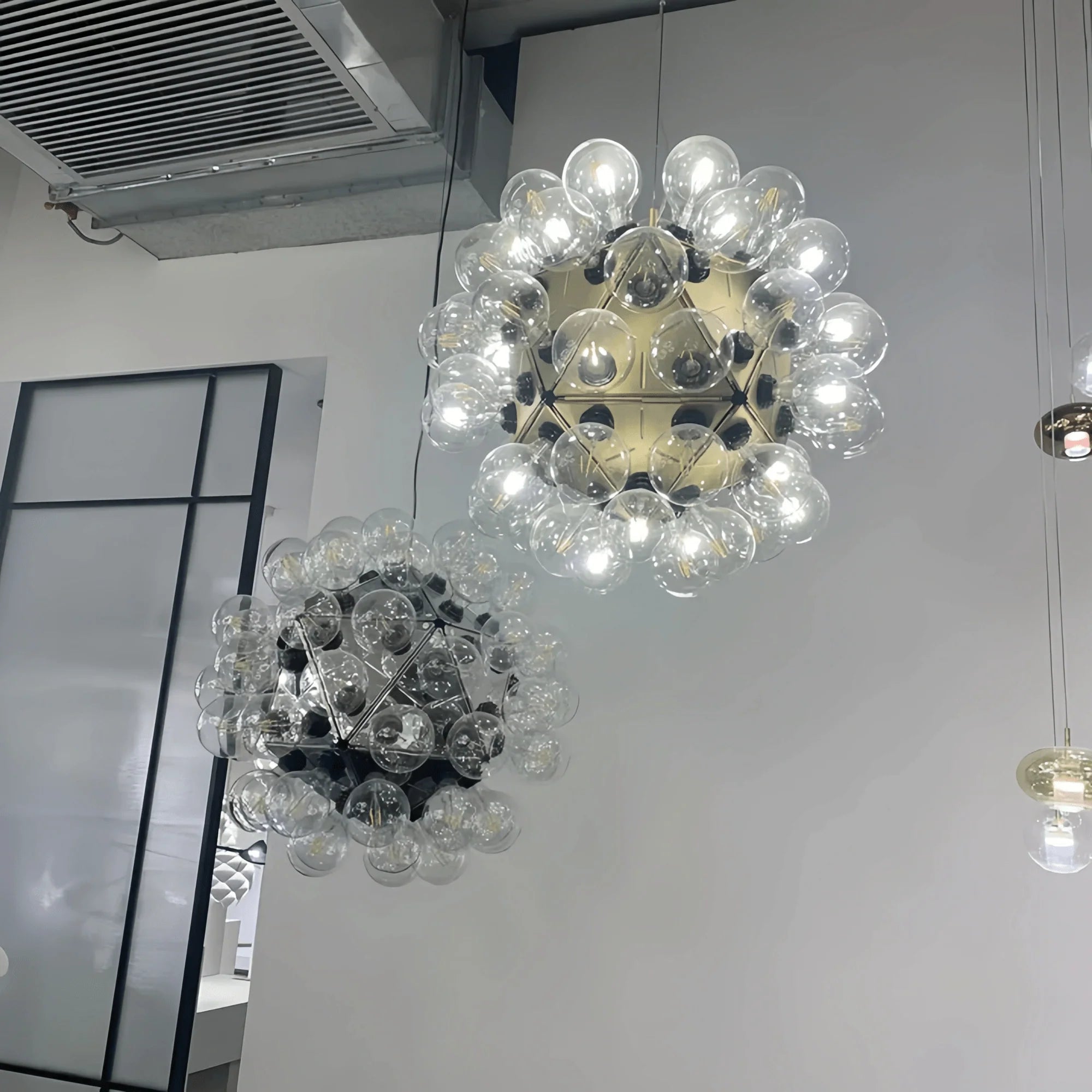 Italian Designer Creative Glass Ball Chandelier Scandinavian Dandelion Hallway/Entryway/Staircase Light Fixture - D15.7"*H15.7"Warm LightBlushlighting