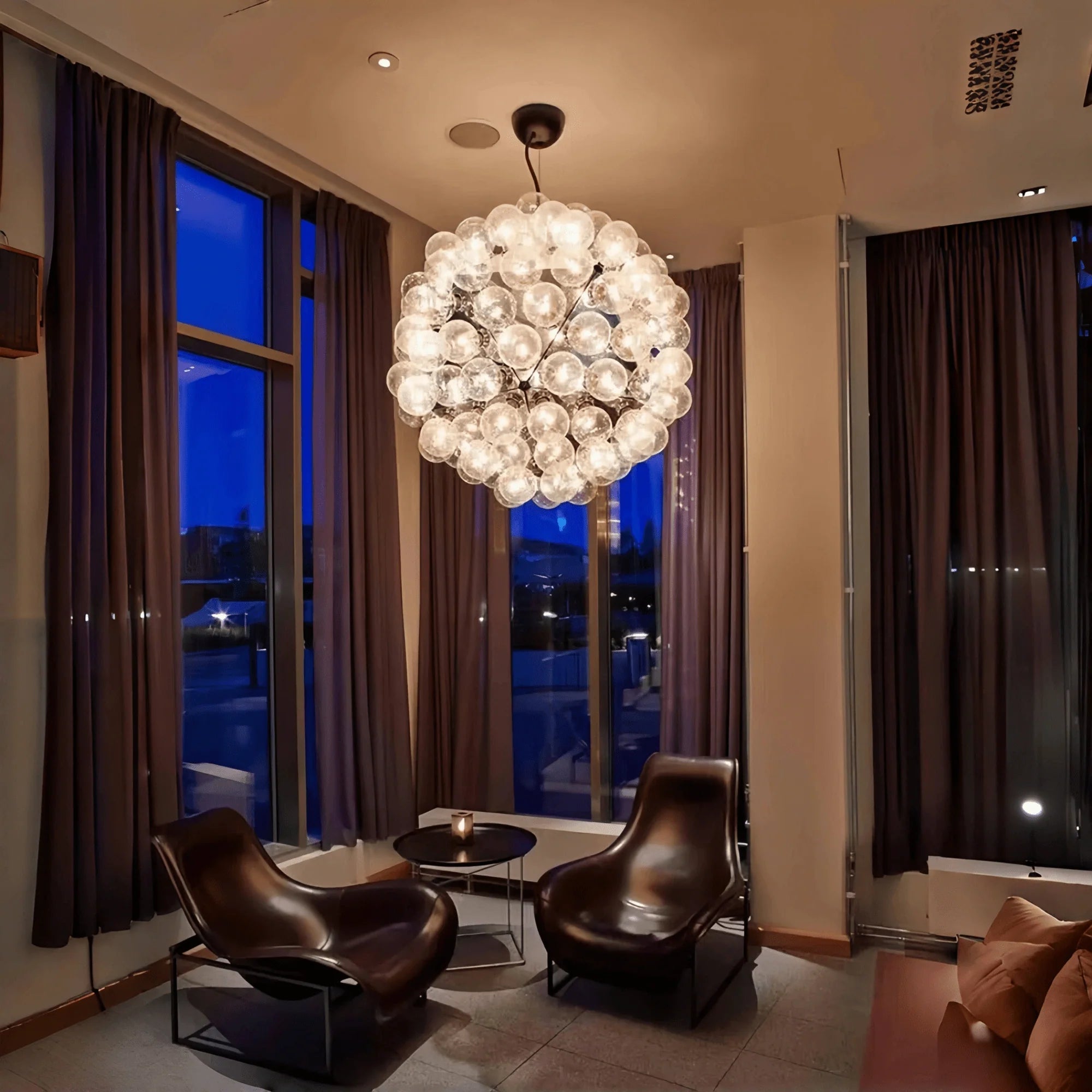 Italian Designer Creative Glass Ball Chandelier Scandinavian Dandelion Hallway/Entryway/Staircase Light Fixture - D41.3"*H41.3"Warm LightBlushlighting