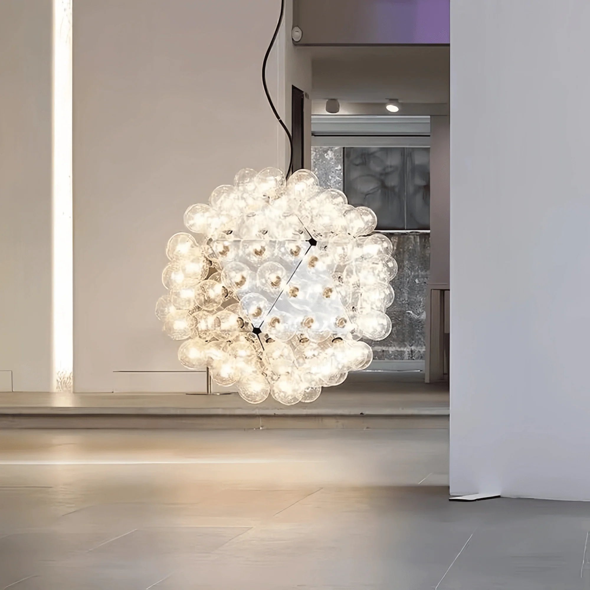 Italian Designer Creative Glass Ball Chandelier Scandinavian Dandelion Hallway/Entryway/Staircase Light Fixture - D41.3"*H41.3"Warm LightBlushlighting