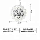 Italian Designer Creative Glass Ball Chandelier Scandinavian Dandelion Hallway/Entryway/Staircase Light Fixture - D41.3"*H41.3"Warm LightBlushlighting