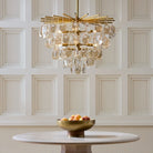 Jacqueline Chandelier - ∅ 32" x H 27"Gold & AmberBlushlighting