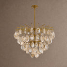 Jacqueline Round Chandelier - ∅ 32" x H 27"Gold & AmberBlushlighting