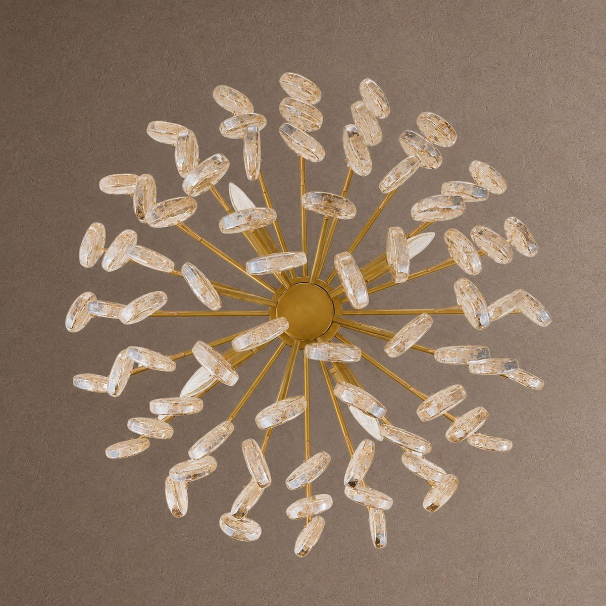 Jacqueline Round Chandelier - ∅ 32" x H 27"Gold & AmberBlushlighting