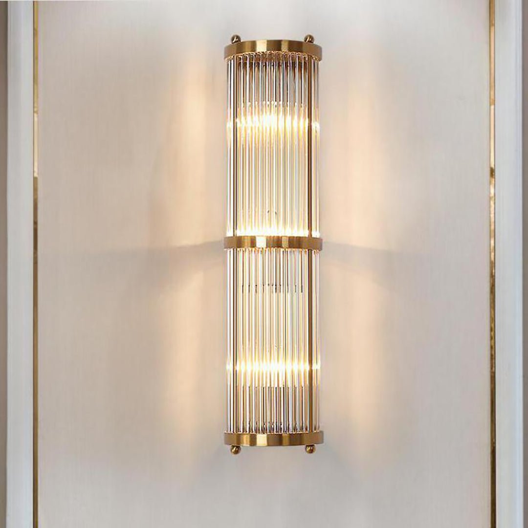 Jadssox Crystal Column Wall Light - Dia 6.3″(16cm) x H 17.7″(45cm)Clear+BronzeBlushlighting