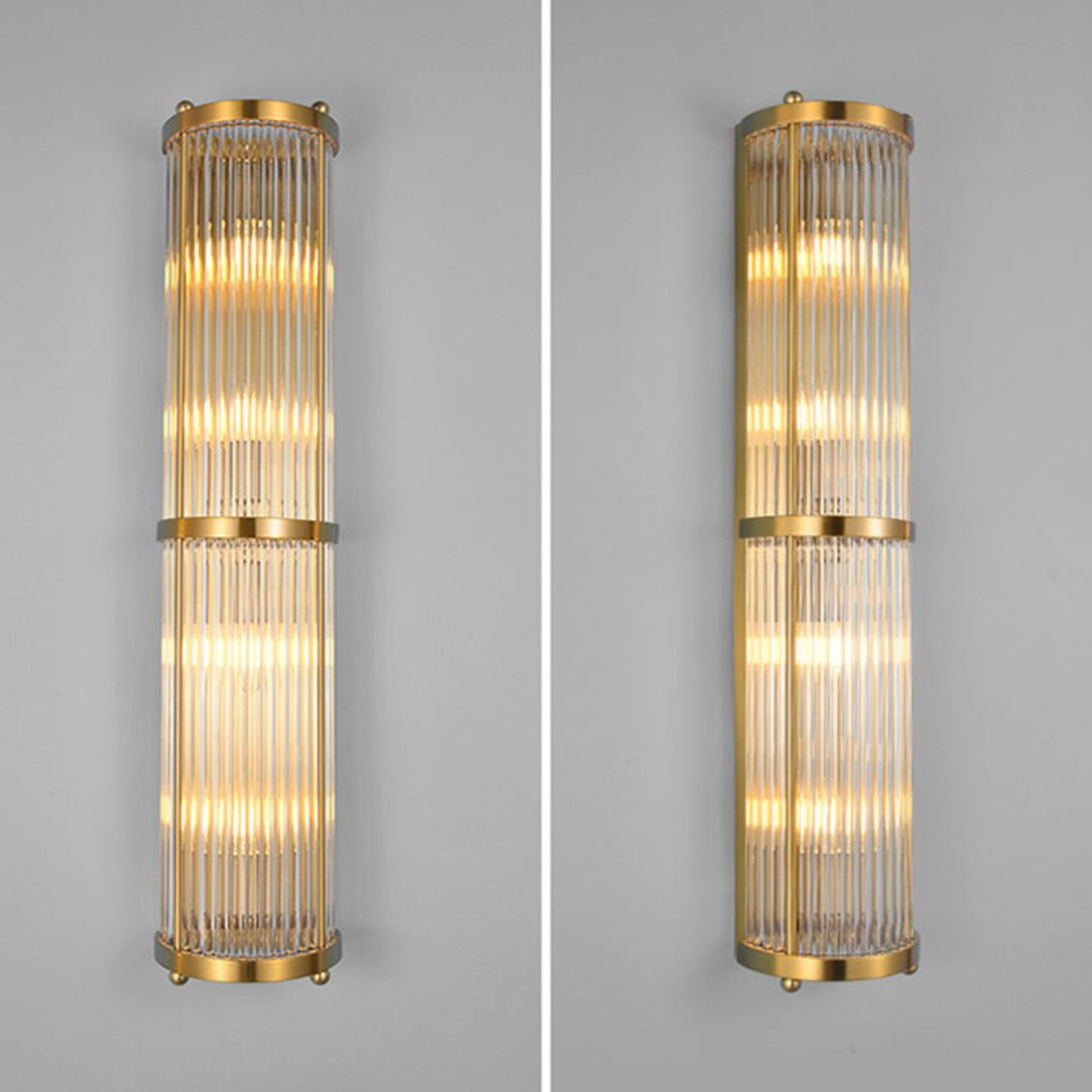 Jadssox Crystal Column Wall Light - Dia 6.3″(16cm) x H 25.6″(65cm) Set Of 2Clear+BronzeBlushlighting