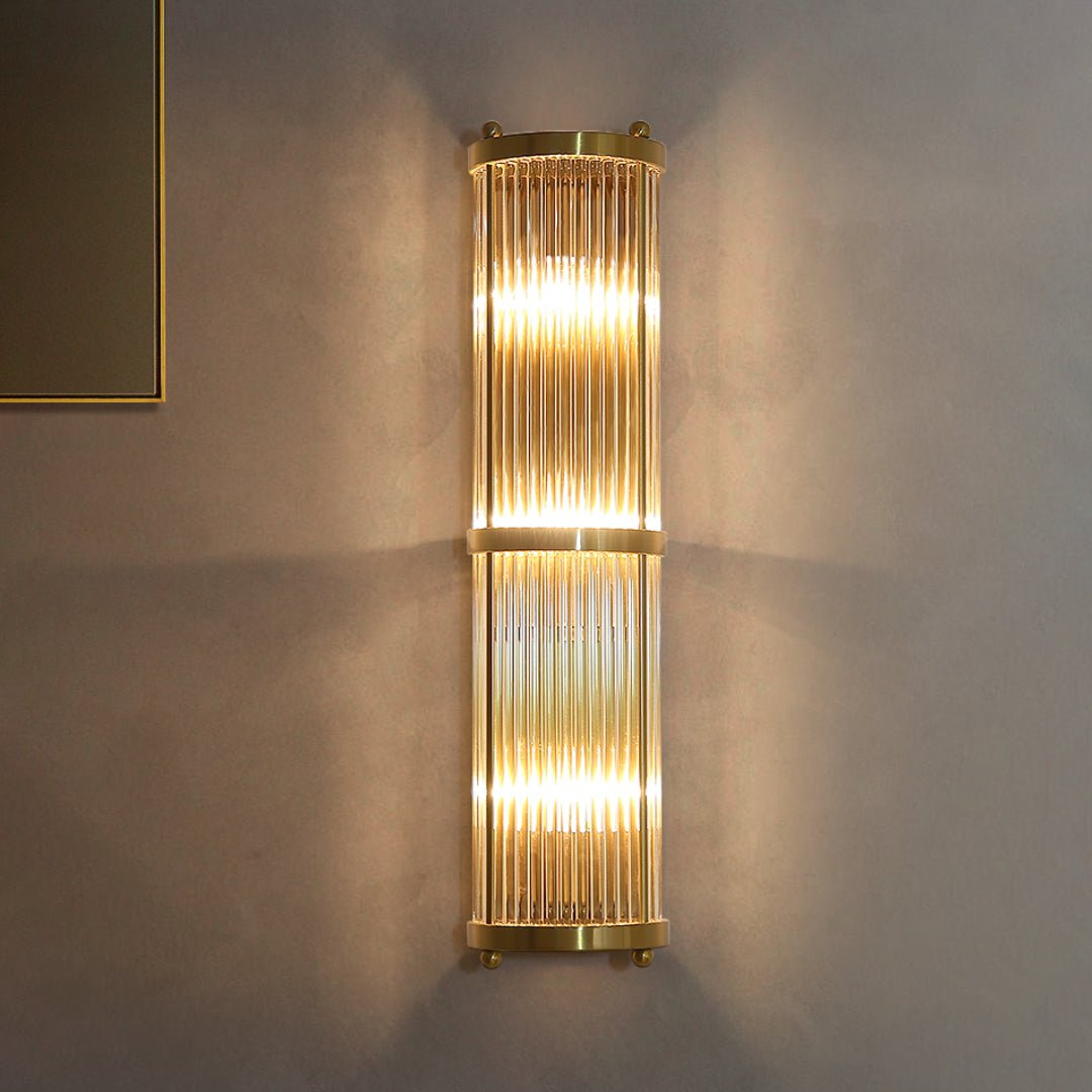 Jadssox Crystal Column Wall Light - Dia 6.3″(16cm) x H 17.7″(45cm)Clear+BronzeBlushlighting