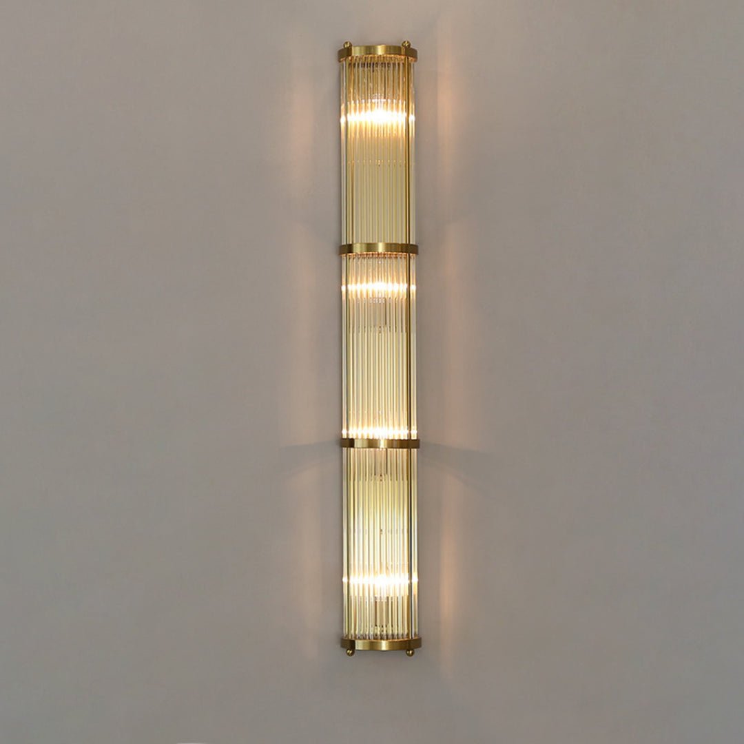 Jadssox Crystal Column Wall Light - Dia 6.3″(16cm) x H 47.2″(120cm)Clear+BronzeBlushlighting