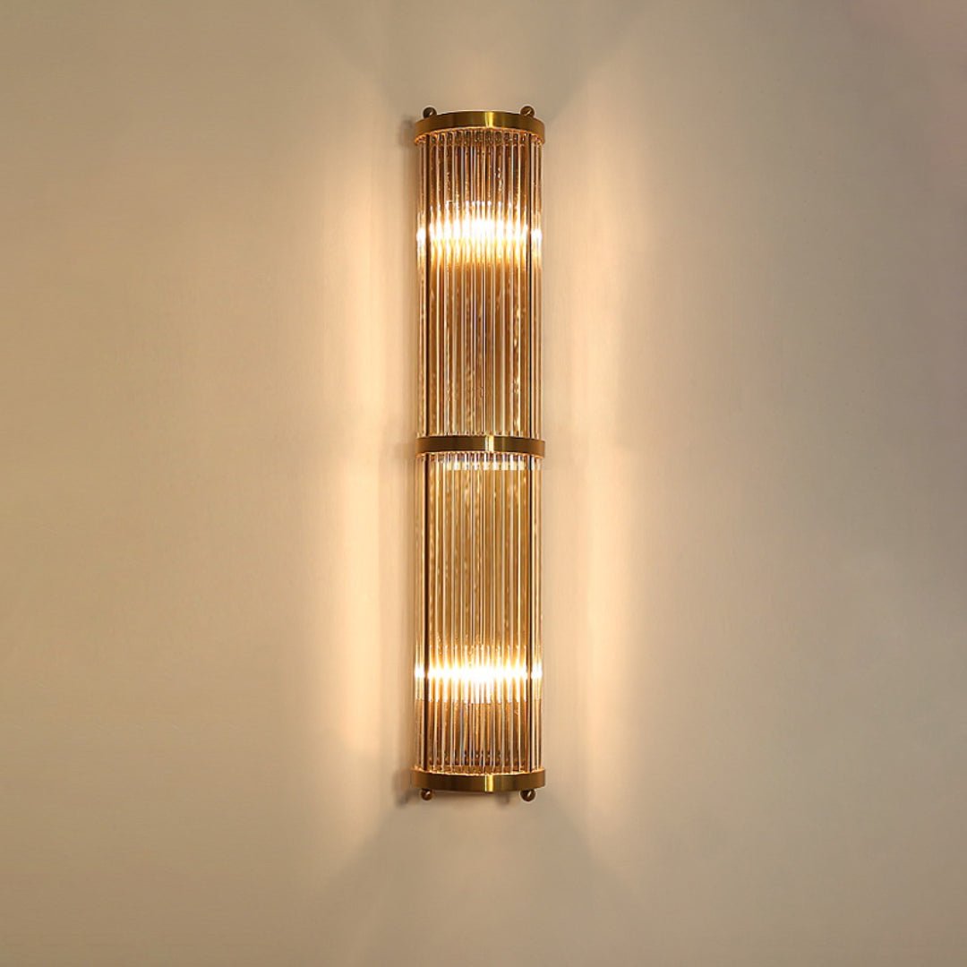 Jadssox Crystal Column Wall Light - Dia 6.3″(16cm) x H 25.6″(65cm)Clear+BronzeBlushlighting