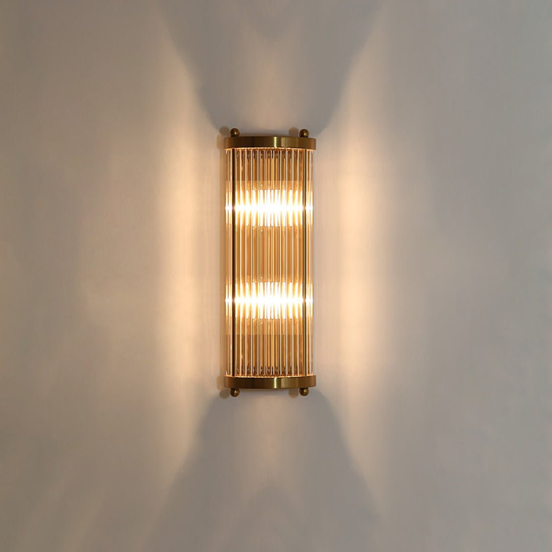 Jadssox Crystal Column Wall Light - Dia 6.3″(16cm) x H 17.7″(45cm)Clear+BronzeBlushlighting