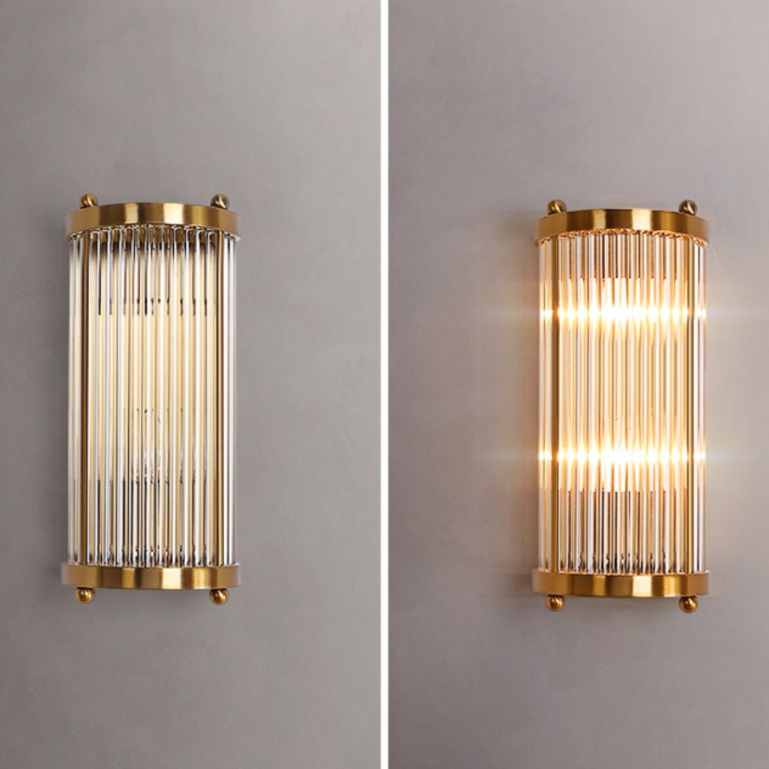 Jadssox Crystal Column Wall Light - Dia 6.3″(16cm) x H 17.7″(45cm) Set Of 2Clear+BronzeBlushlighting