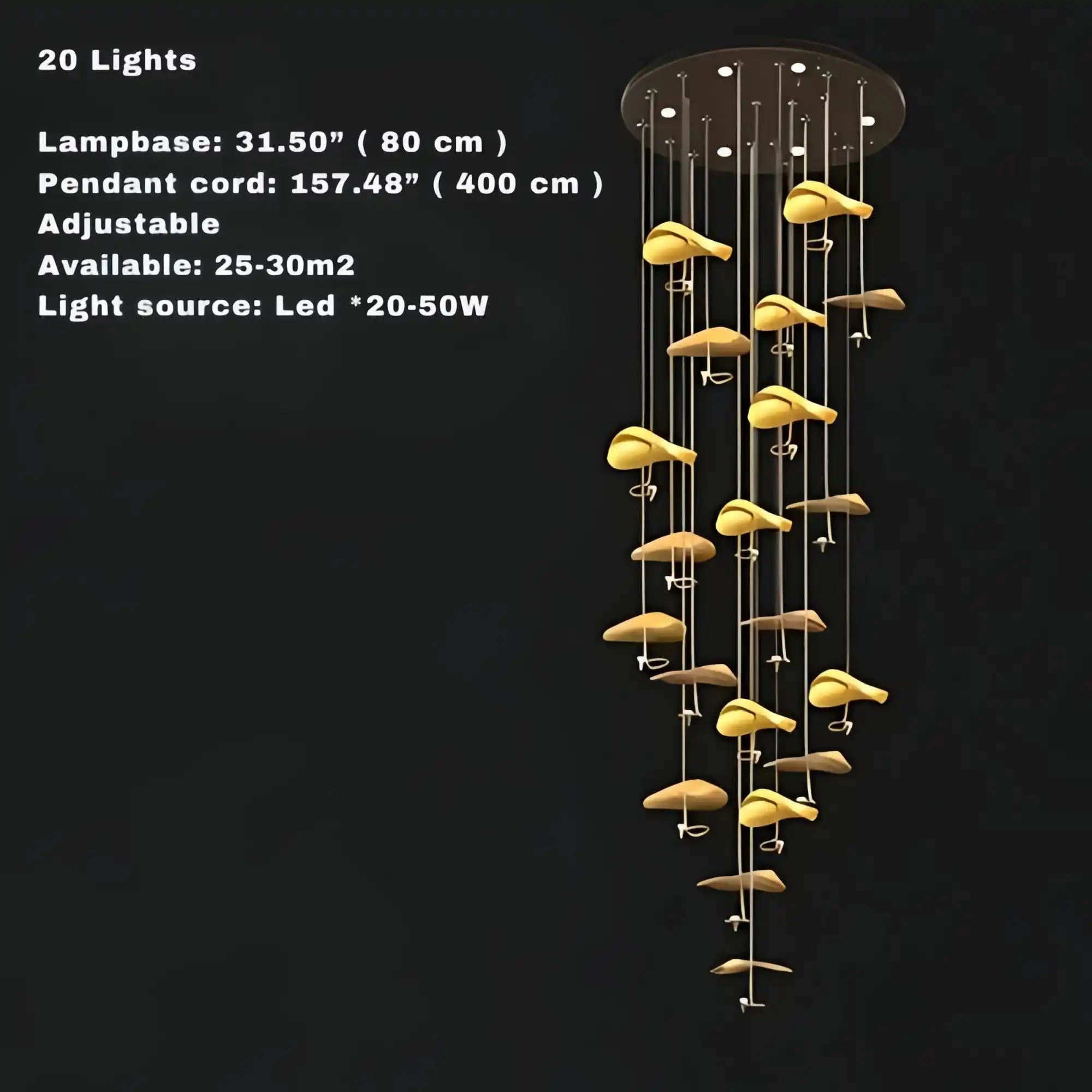 Jenissa Vintage Crystal Staircase Chandelier High Ceiling Luxury Lighting-