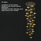 Jenissa Vintage Crystal Staircase Chandelier High Ceiling Luxury Lighting - 3 - LightGoldWarm LightBlushlighting