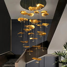 Jenissa Vintage Crystal Staircase Chandelier High Ceiling Luxury Lighting - Blushlighting