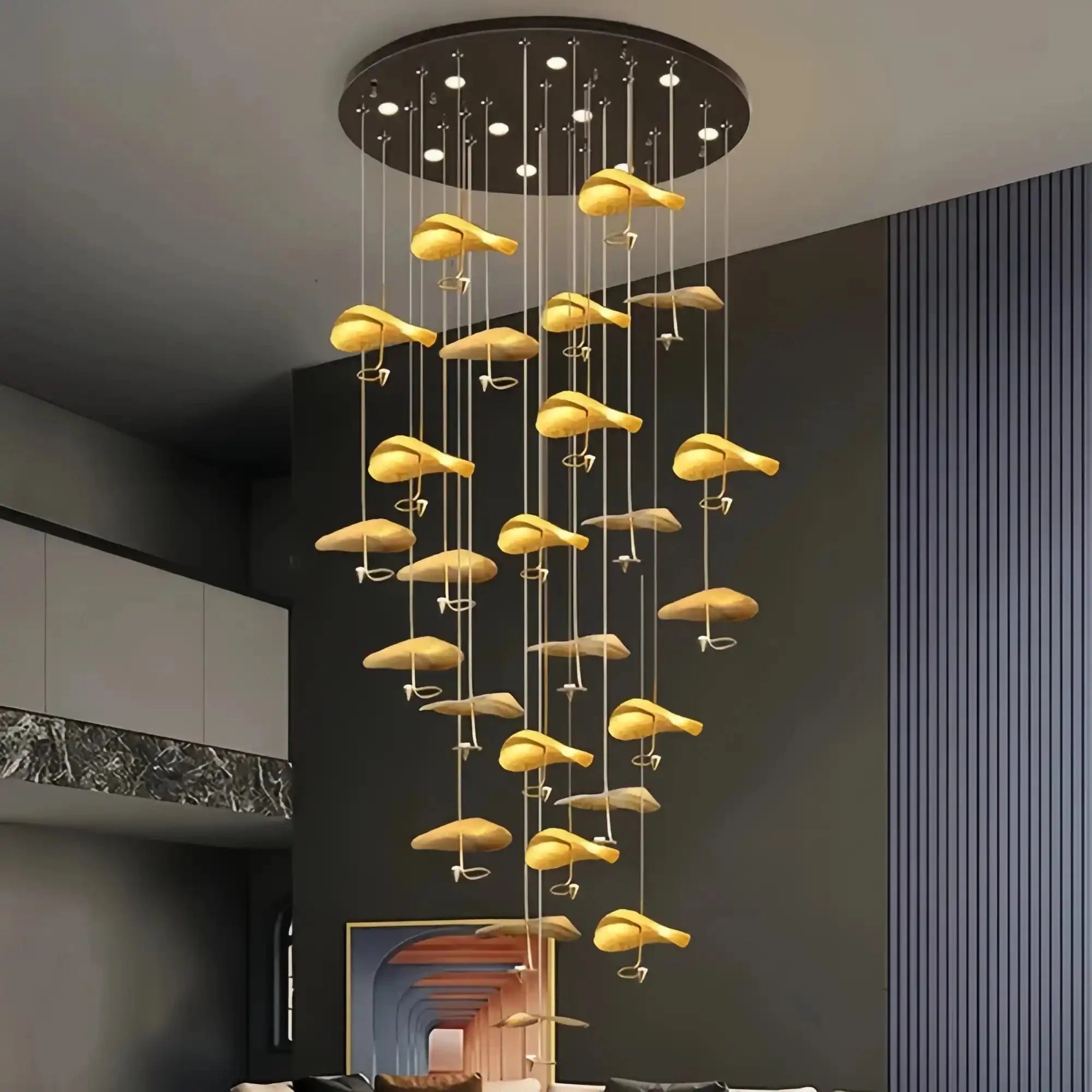 Jenissa Vintage Crystal Staircase Chandelier High Ceiling Luxury Lighting - 20 - LIghtGoldWarm LightBlushlighting