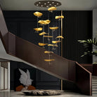Jenissa Vintage Crystal Staircase Chandelier High Ceiling Luxury Lighting - 15 - LightGoldWarm LightBlushlighting