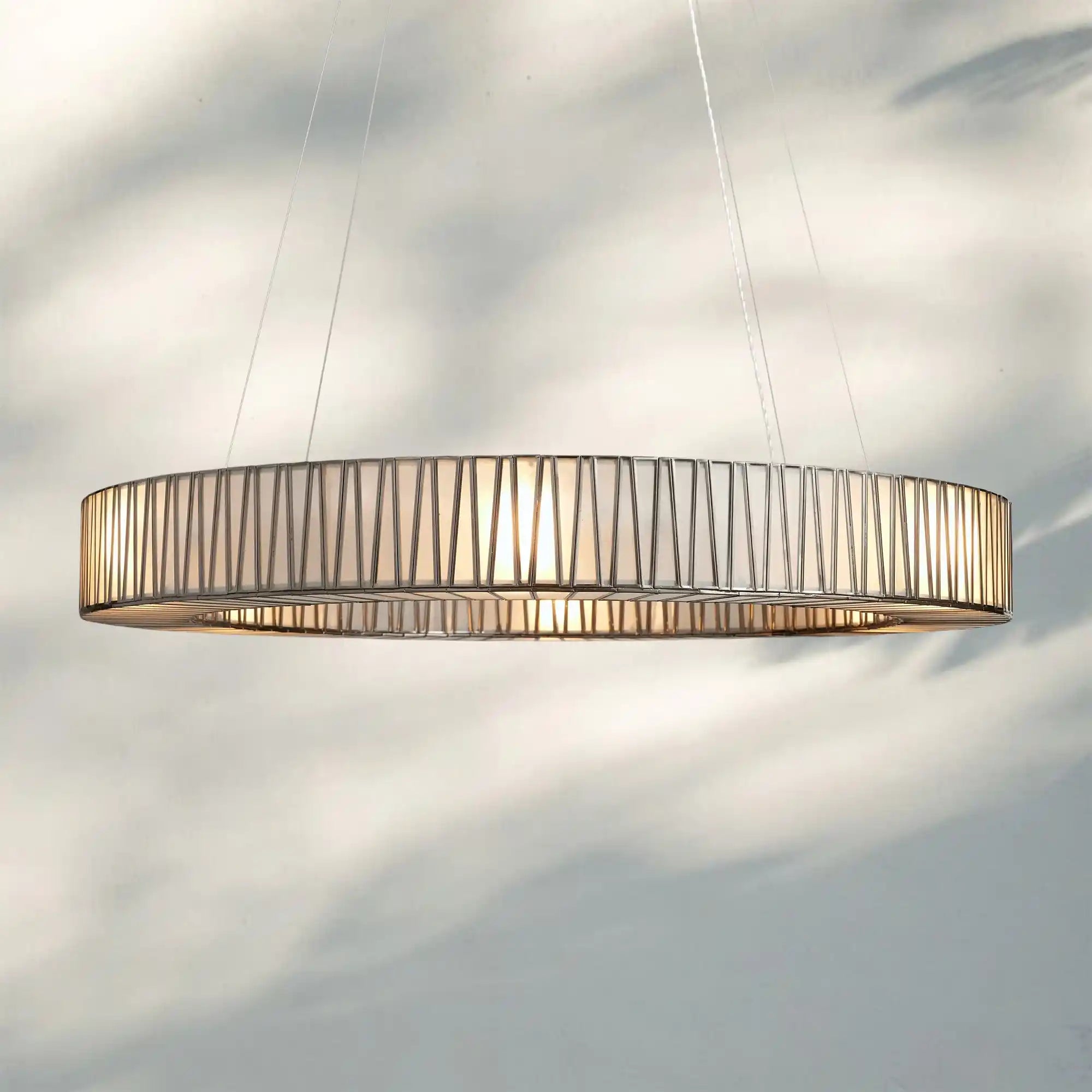 Jeunet Glass Round Chandelier 24" 36'' 42" 60''D - 36"WNickelBlushlighting