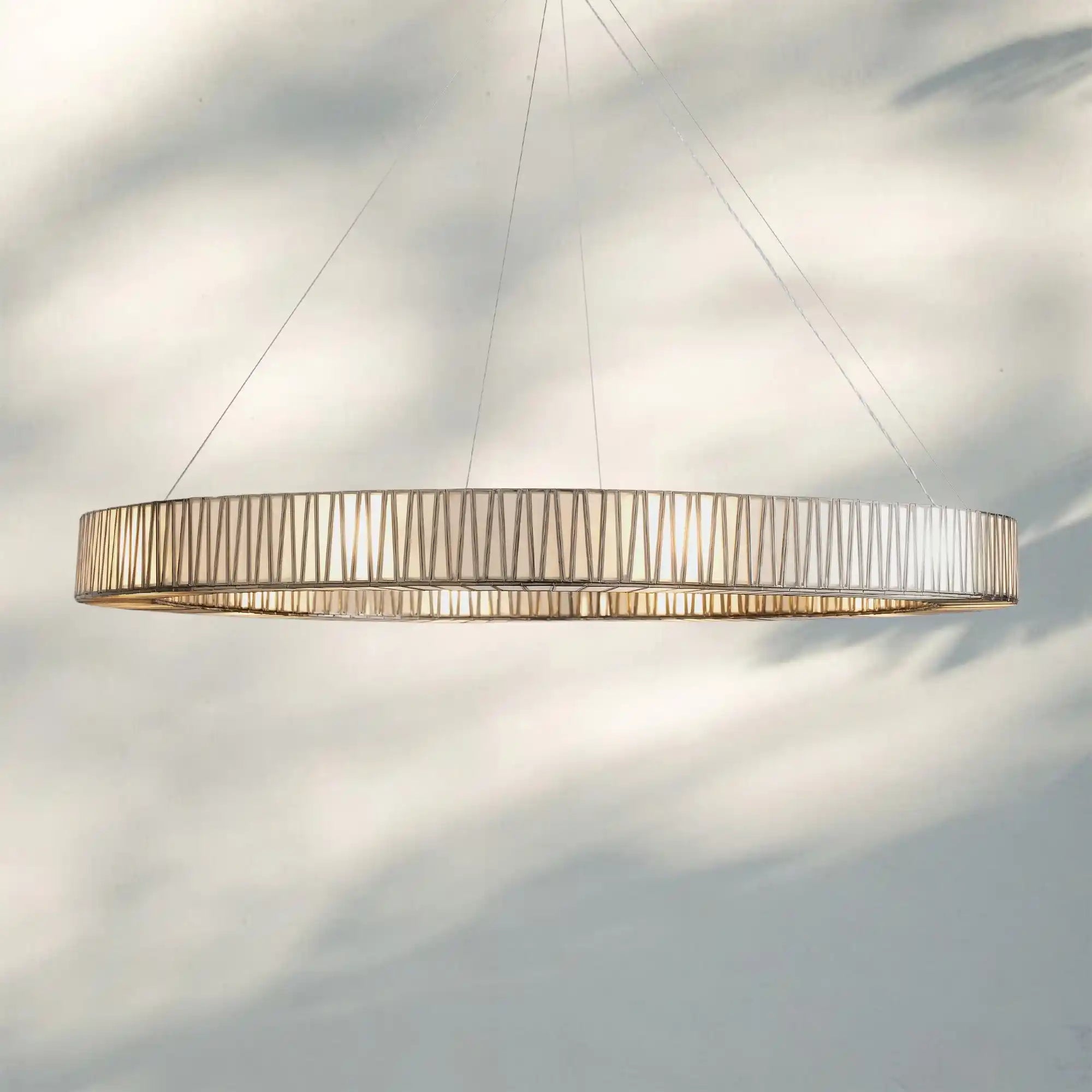 Jeunet Glass Round Chandelier 24" 36'' 42" 60''D - 36"WNickelBlushlighting