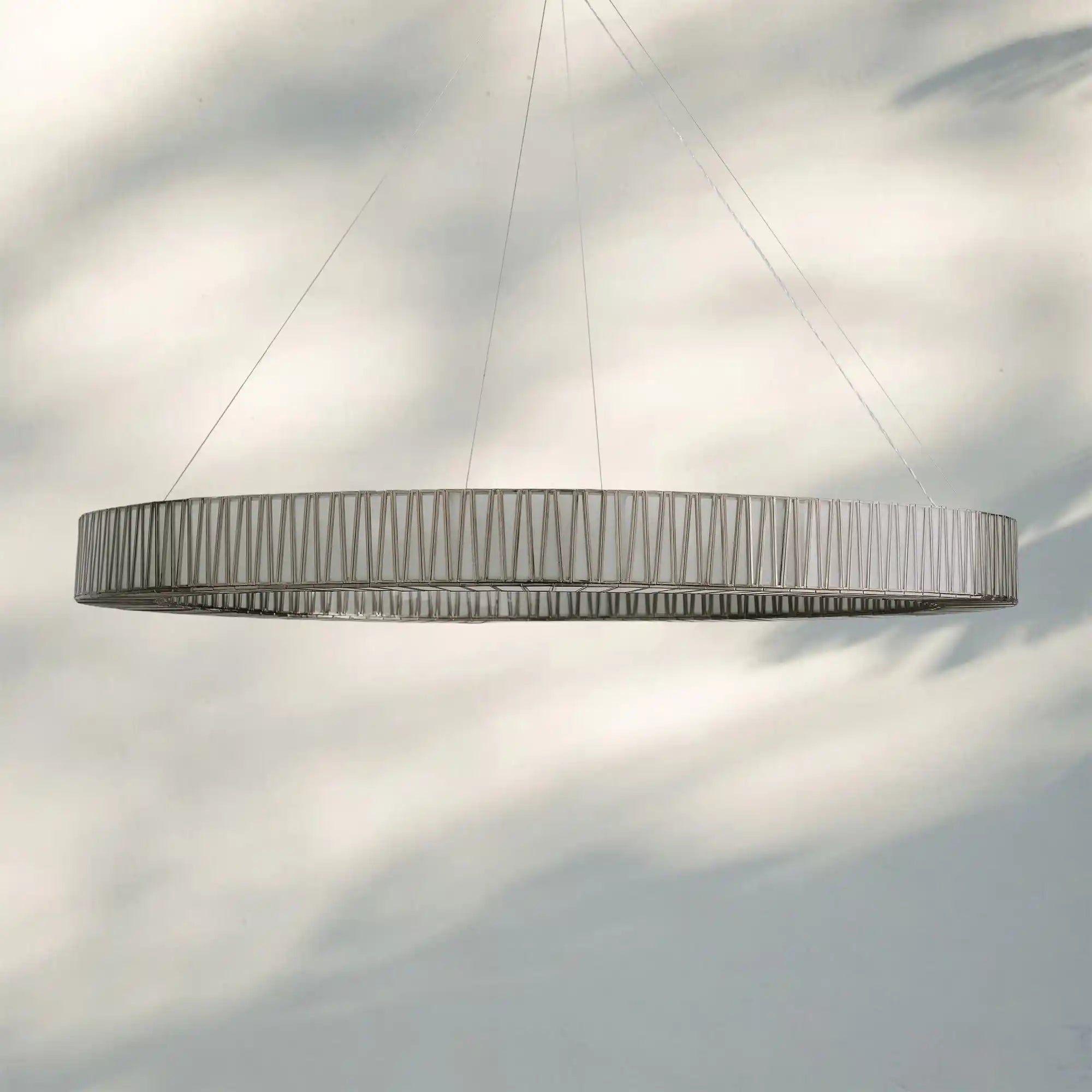 Jeunet Glass Round Chandelier 24" 36'' 42" 60''D - 60"WNickelBlushlighting