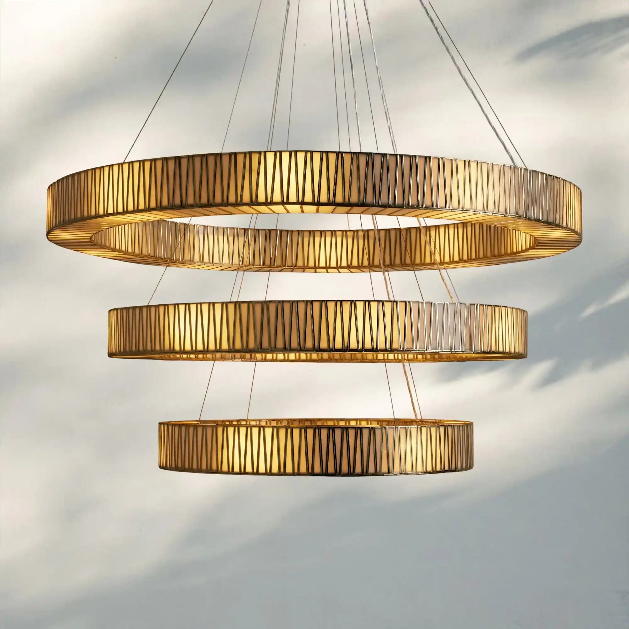 Junet 3 - Tier Round Chandelier - BrassBlushlighting