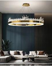 Blushlighting® Crown design led crystal chandelier for living room, dining room, bedroom