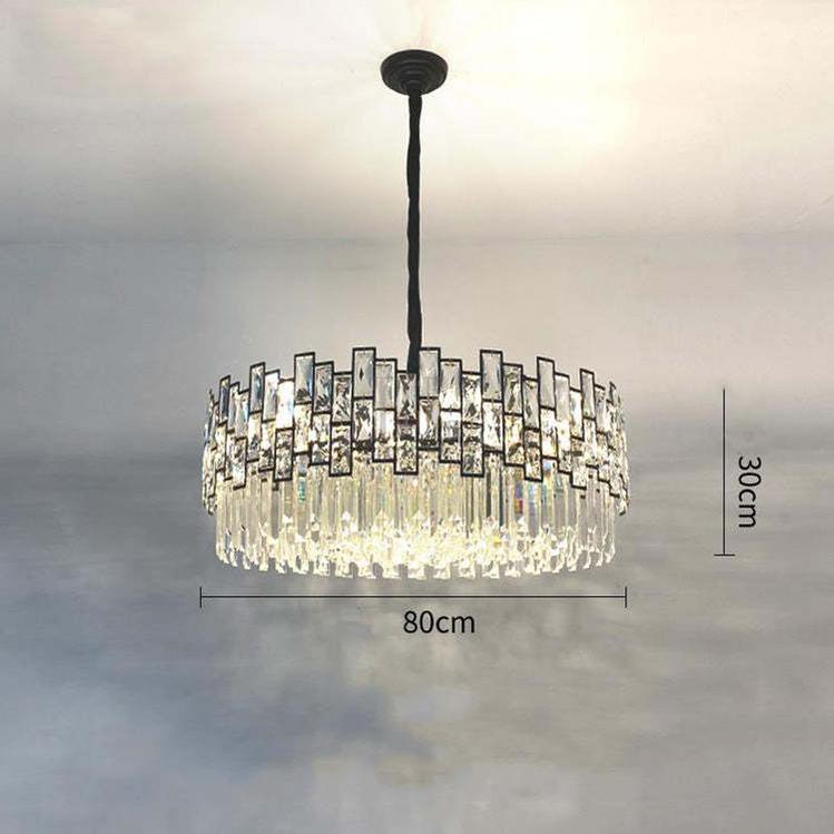Kate Double Tier Crystal Chandelier-Blushlighting-Black-31.4"-Blushlighting