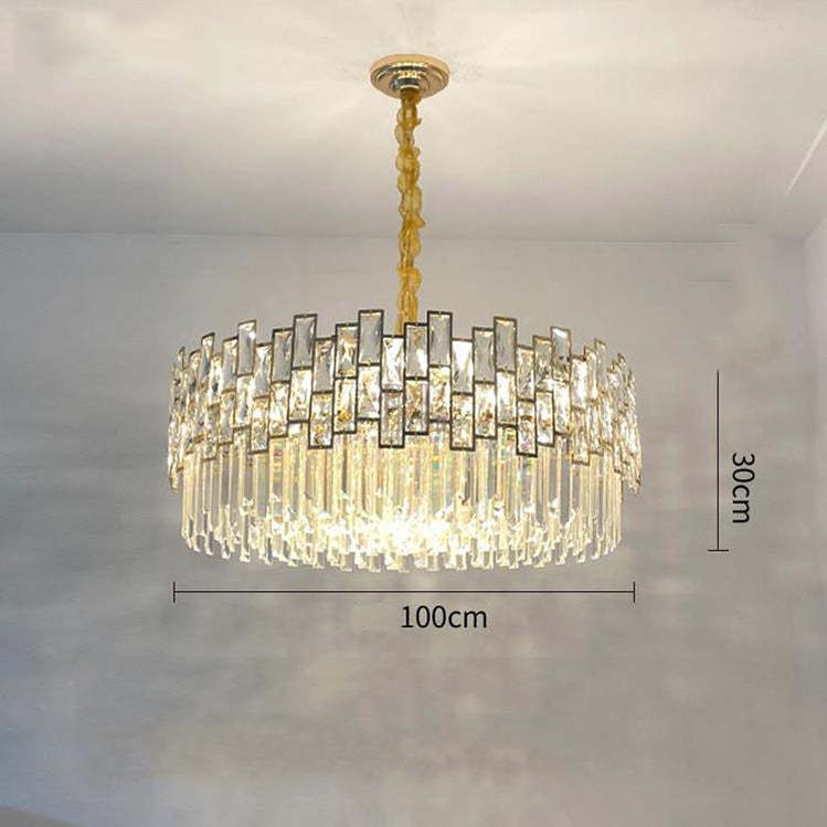 Kate Double Tier Crystal Chandelier-Blushlighting-Gold-39.3"-Blushlighting