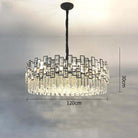 Kate Double Tier Crystal Chandelier-Blushlighting-Black-47.2"-Blushlighting