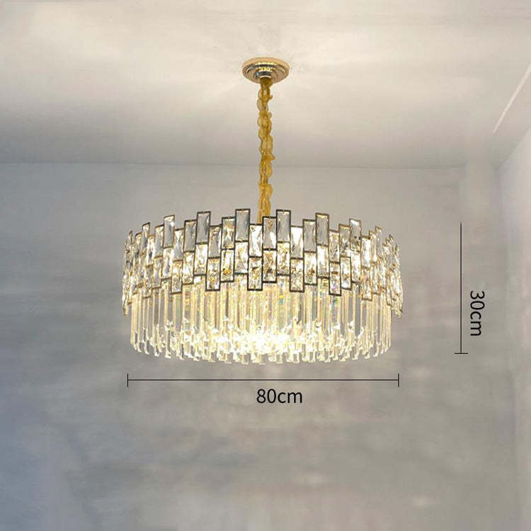 Kate Double Tier Crystal Chandelier-Blushlighting-Gold-31.4"-Blushlighting