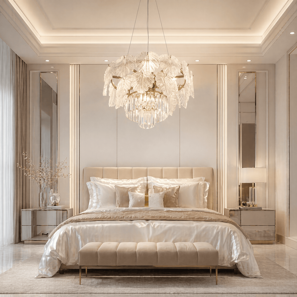 Keira Crystal Contemporary Chandelier 24" D - Blushlighting