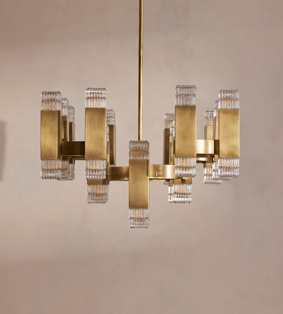 Kennedy Glass Chandelier 32"W - Blushlighting