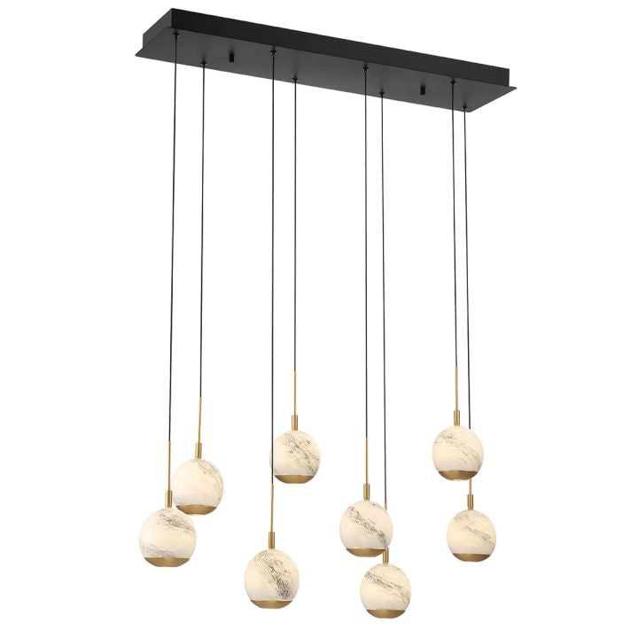Kimma Lights Linear LED Chandelier-Chandelier-Matte Black-8 Light-Blushlighting