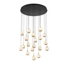 Kimma Lights Round LED Chandelier-Chandelier-Matte Black-19 Light-Blushlighting