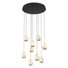 Kimma Lights Round LED Chandelier-Chandelier-Matte Black-9 Light-Blushlighting