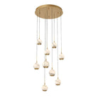 Kimma Lights Round LED Chandelier-Chandelier-Lacquered Burnished Brass-9 Light-Blushlighting