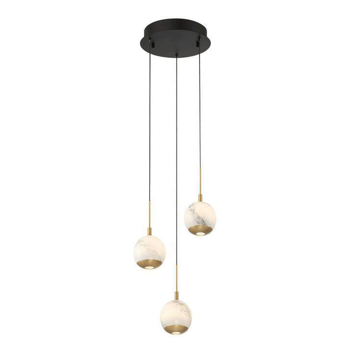 Kimma Round LED Pendant-Pendant for living room,Pendant for kitchen,Pendant for bathrooms,Pendant for bedrooms,Pendant for foyer,Pendant for stairways,Pendant for dining room-Matte Black-3 Light-Blushlighting