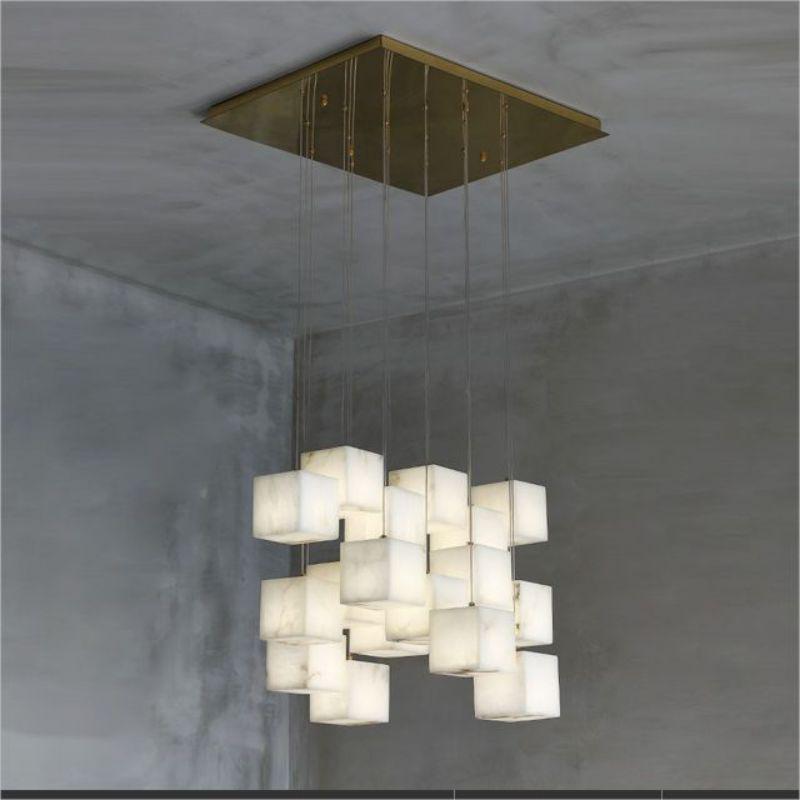 Kybos Alabaster Chandelier Light-18-Light 27.16" x 22.44" / 69 x 57cm-Blushlighting