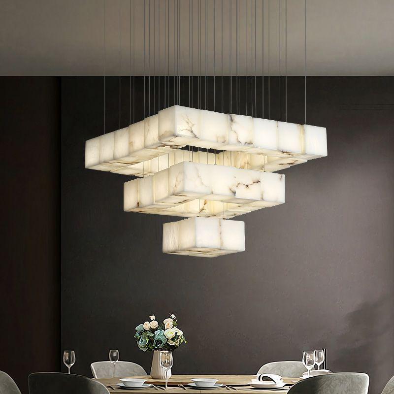Kybos Alabaster Chandelier Light-Blushlighting