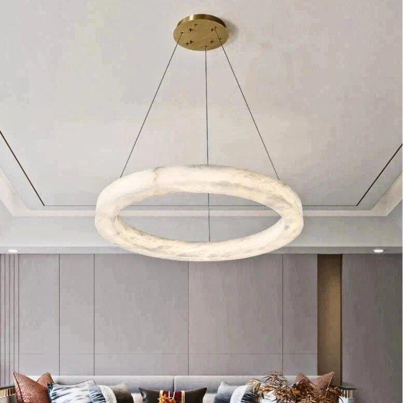 Kyklos Alabaster Chandelier Light-19.6"/ 50cm-Blushlighting