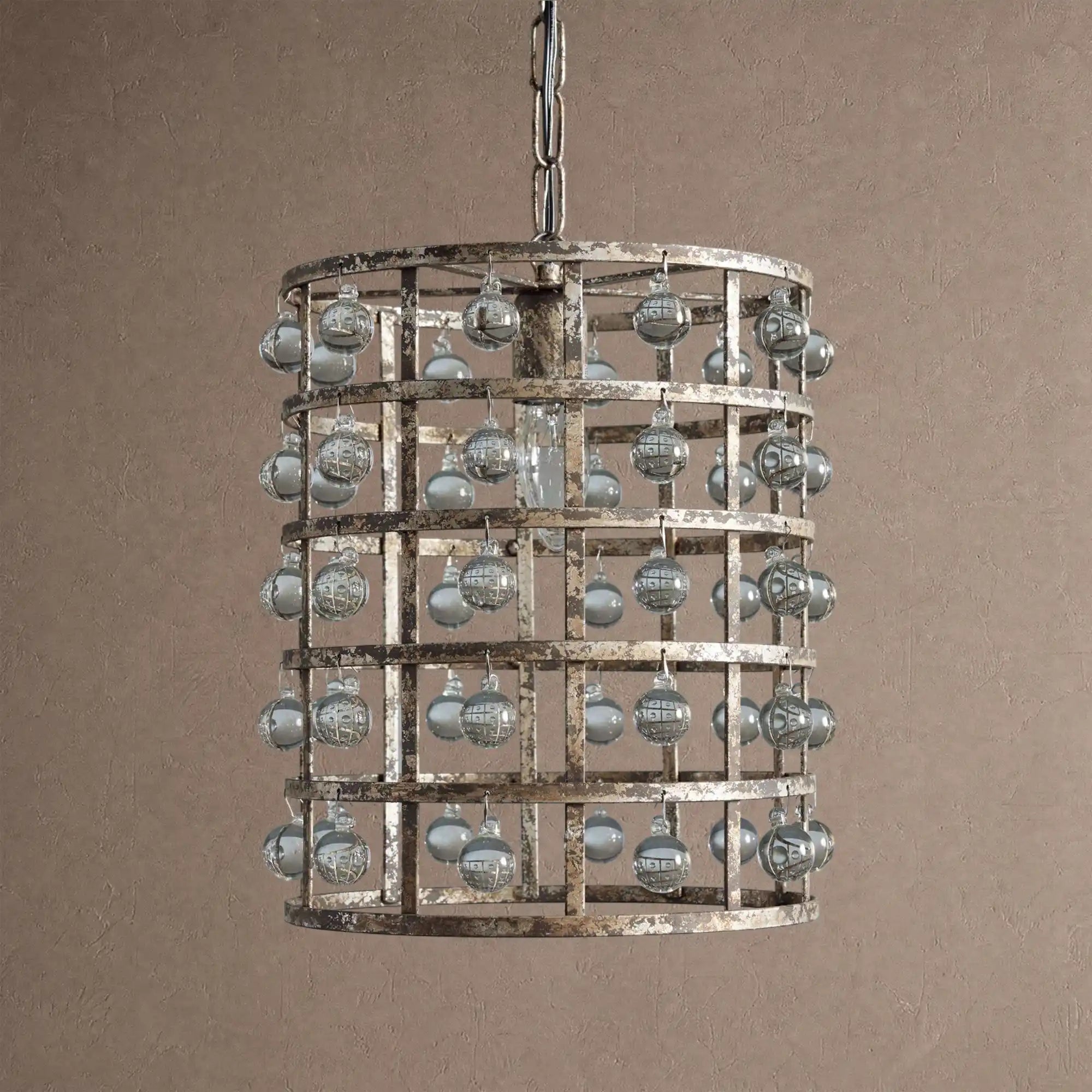 La Cage Pendant - 12"Silver ClayBlushlighting