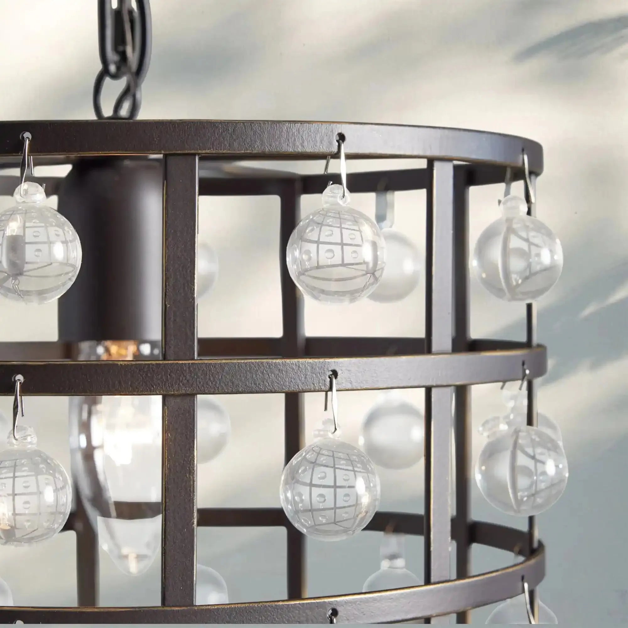 La Cage Pendant - 8"Silver ClayBlushlighting