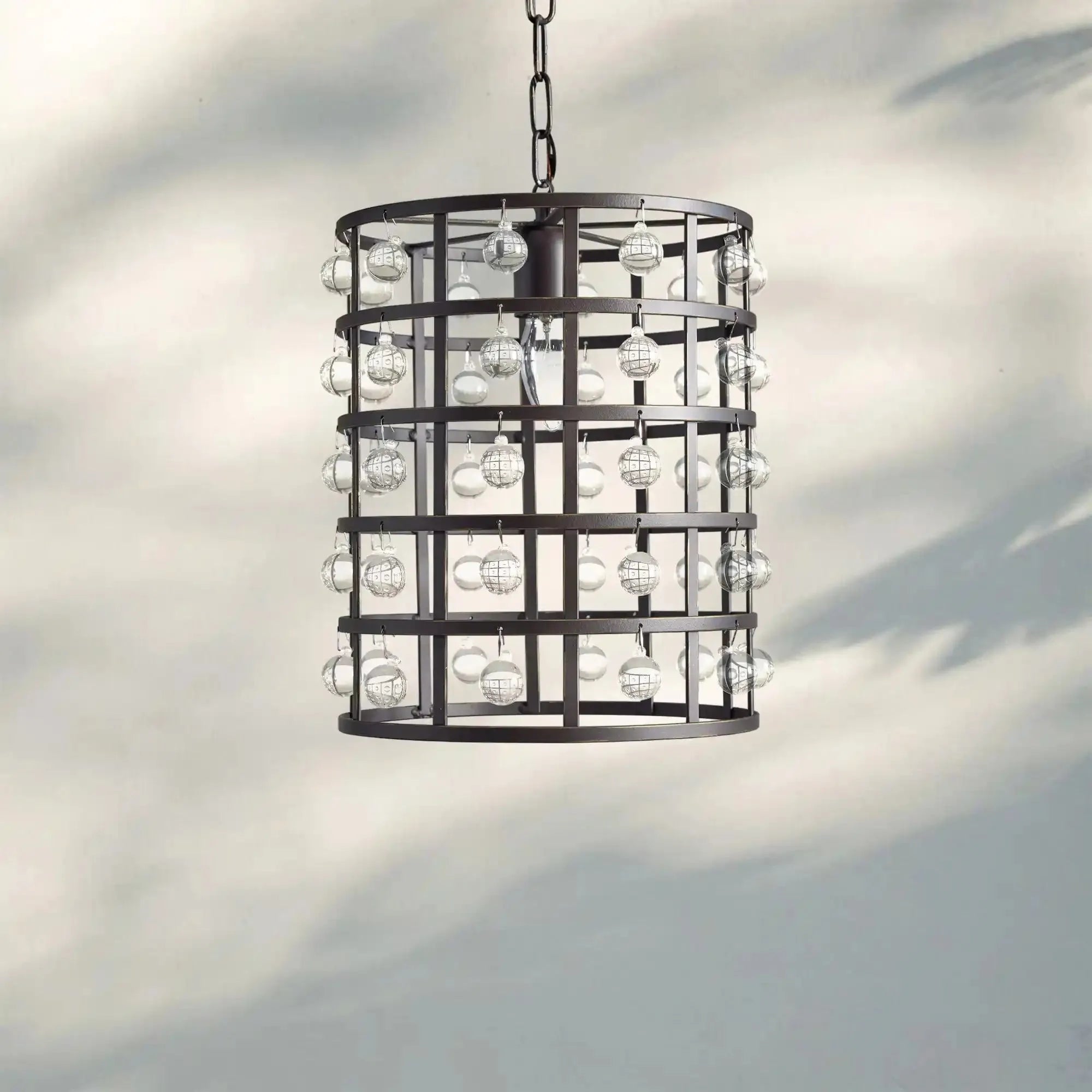 La Cage Pendant - 8"Silver ClayBlushlighting