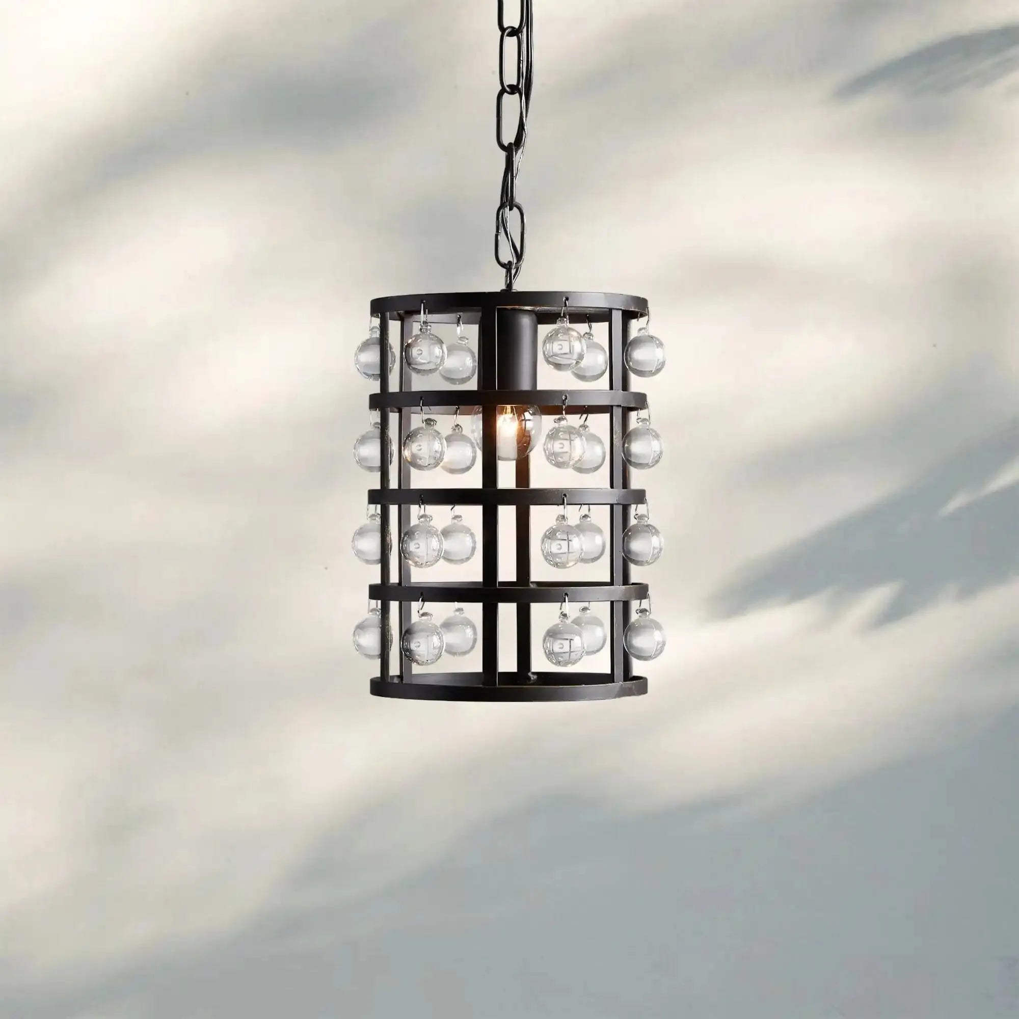 La Cage Pendant - 8"Silver ClayBlushlighting