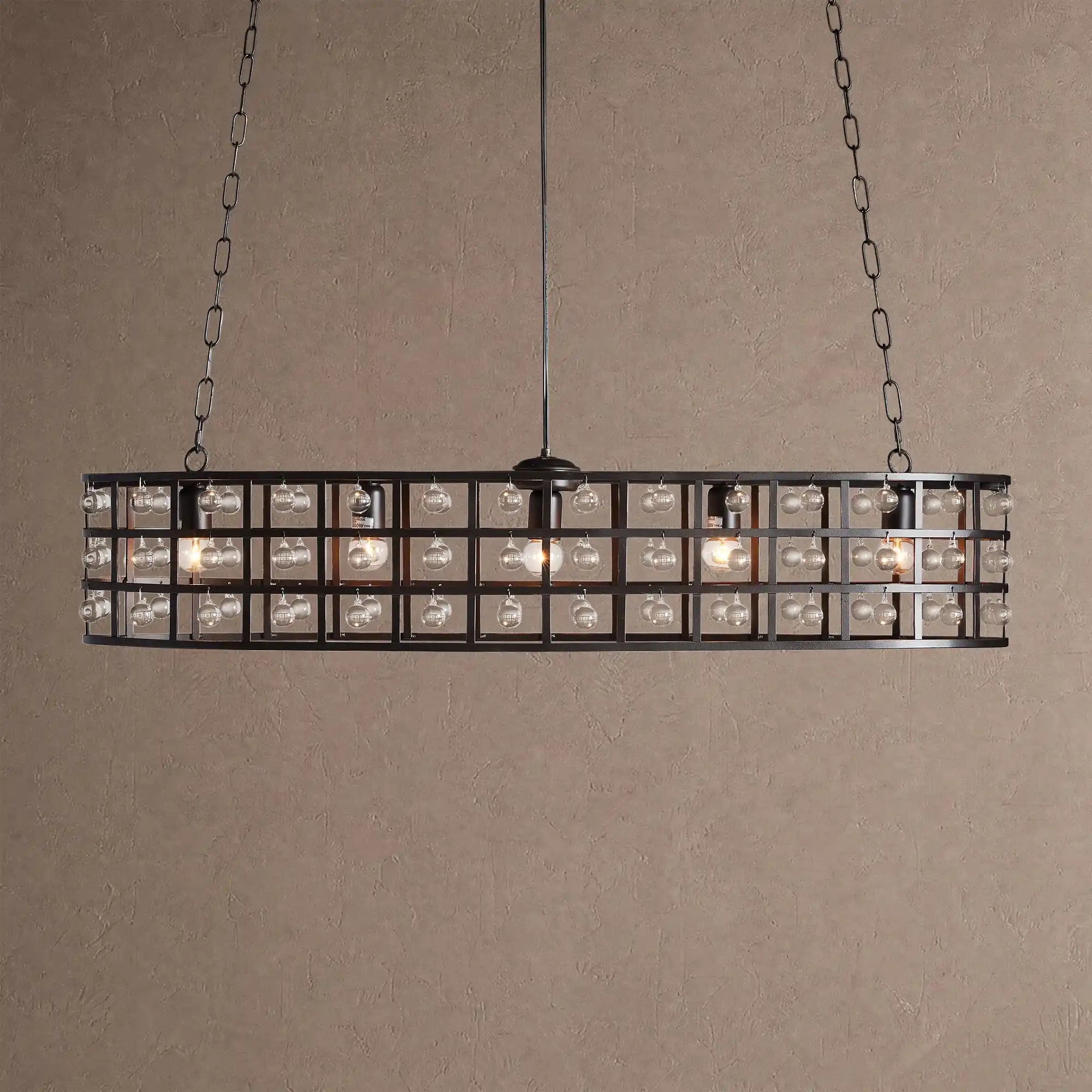 La Caged 5-Light Oval Chandelier - Silver ClayBlushlighting