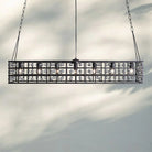 La Caged Rectangular Chandelier 7-Light-Bronze-