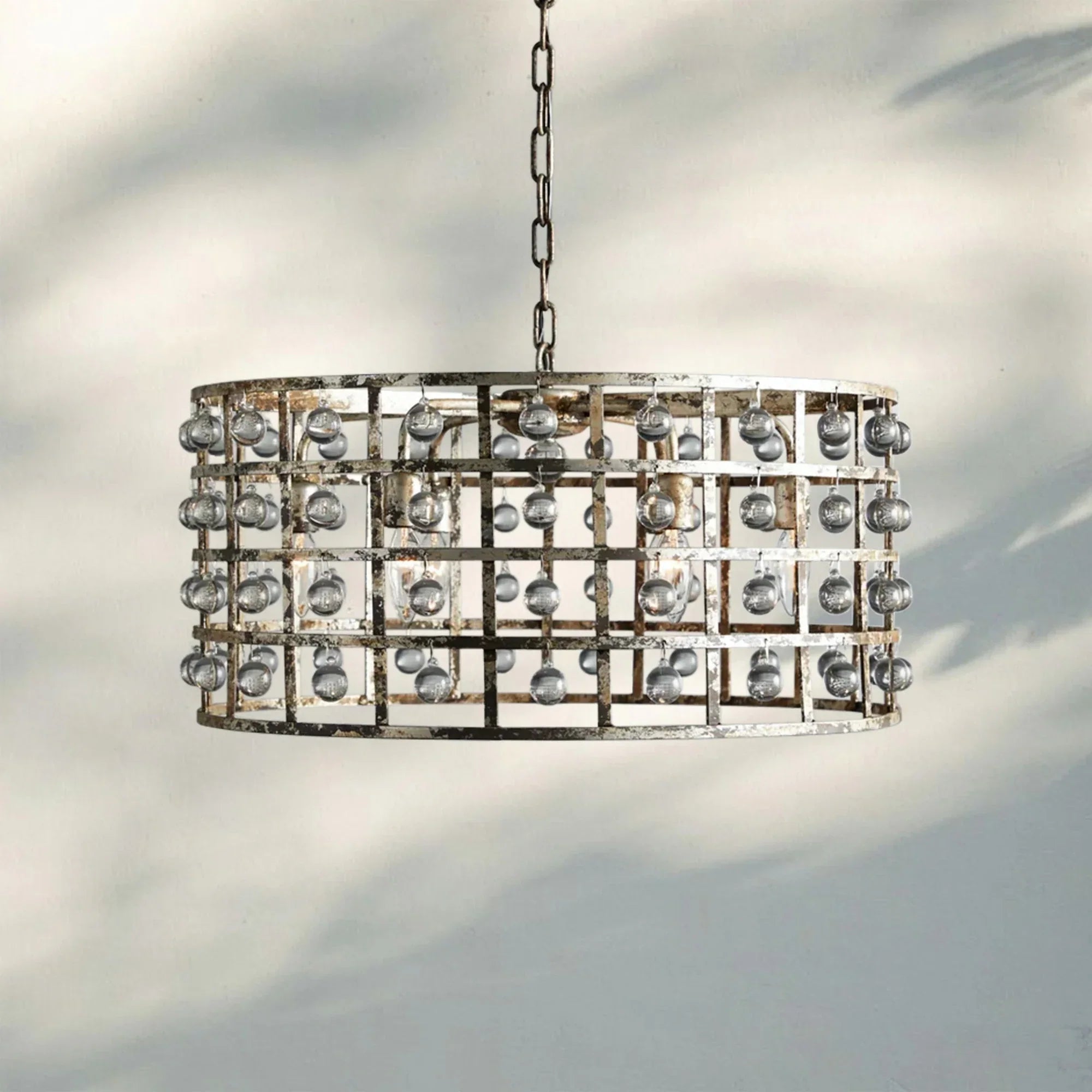 La Caged Round Chandelier 6/8/12 Light - 12 - LightBronzeBlushlighting