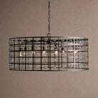 La Caged Round Chandelier 6/8/12 Light - 8-LightBlackBlushlighting