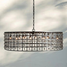 La Caged Round Chandelier 6/8/12 Light - 12 - LightBronzeBlushlighting
