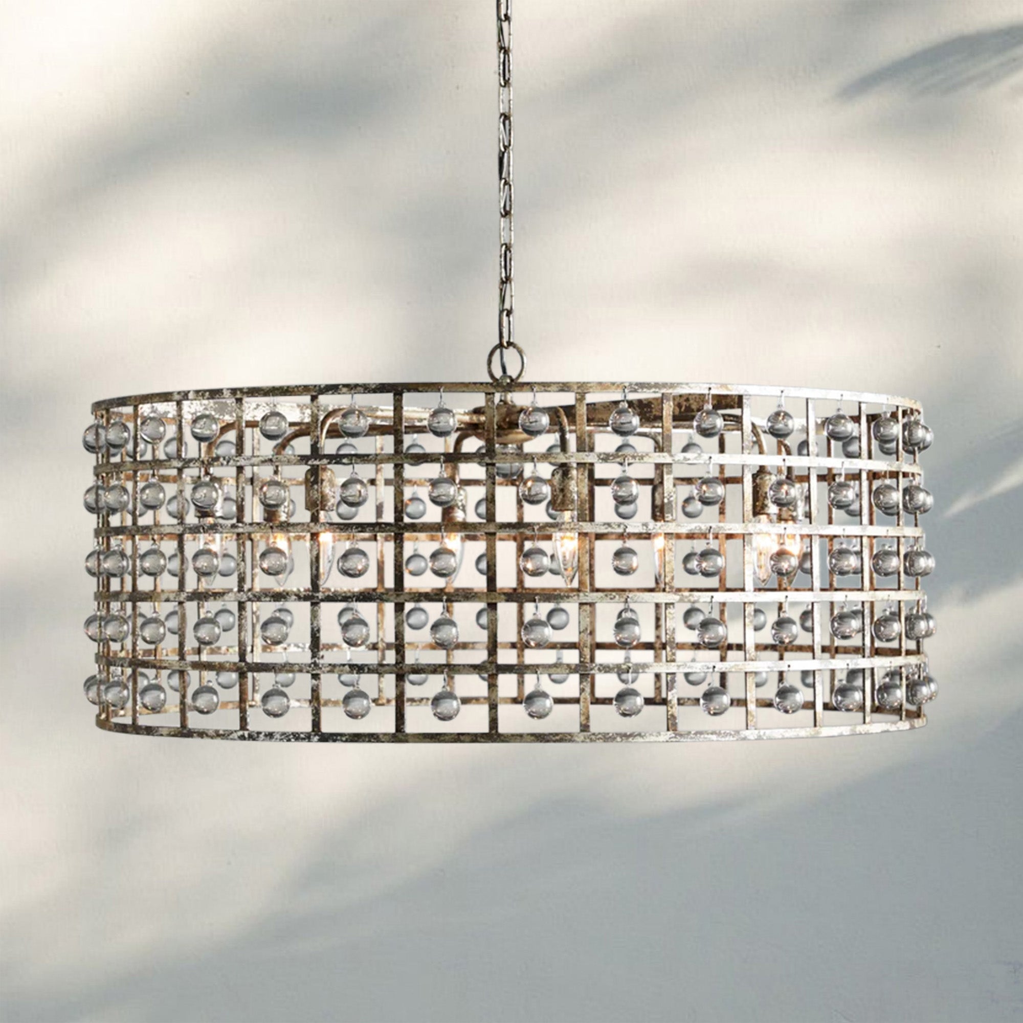 La Caged Round Chandelier 6/8/12 Light - 12 - LightBronzeBlushlighting