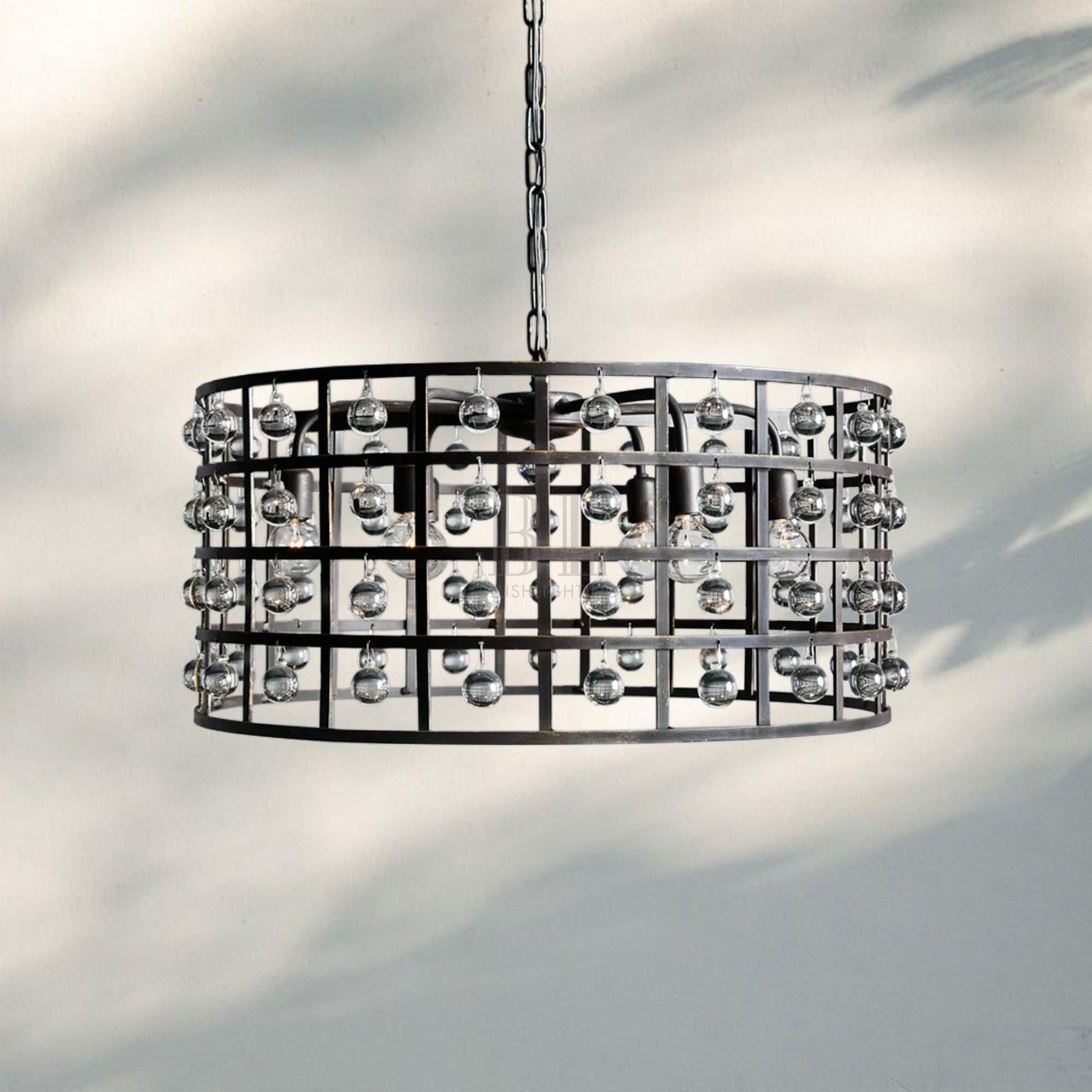 La Caged Round Chandelier 6/8/12 Light-