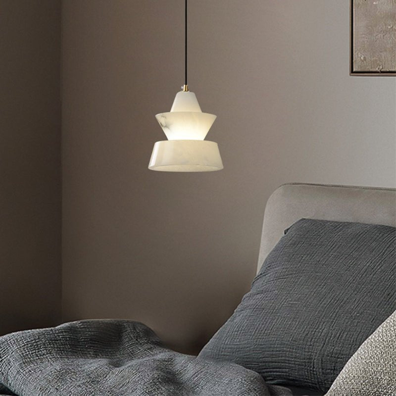 Lab Small Alabaster Coffee Table Pendant, Modern Pendant Light Besides Bed - Blushlighting